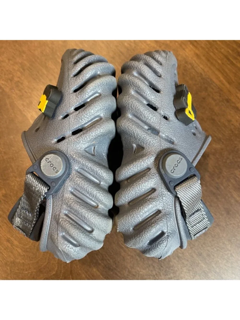 Crocs‎ Echo Clog Toddler Boys Size 5 Construction Truck Jibbitz Gray Waterproof